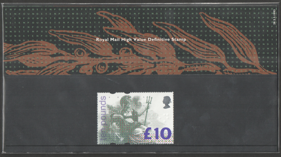 (image for) 1993 £10 High Value Britannia Royal Mail Presentation Pack 28 - Click Image to Close