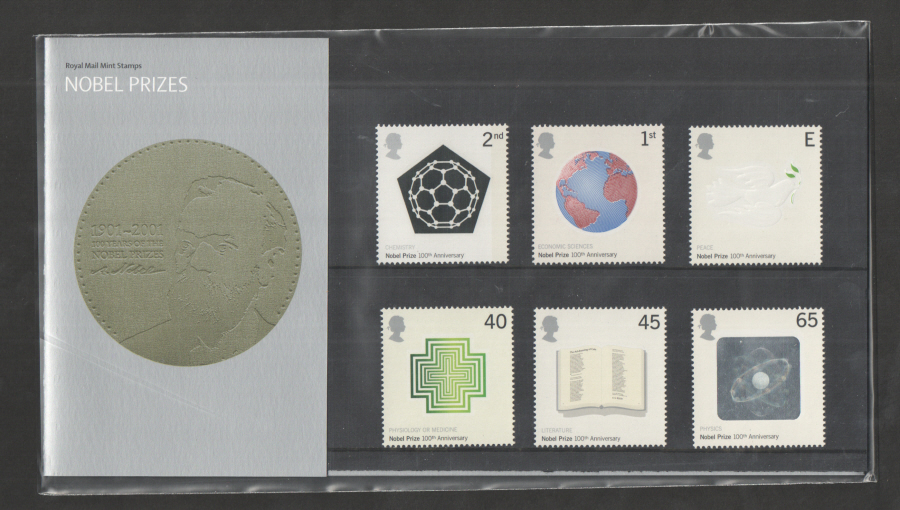 (image for) 2001 Nobel Prizes Royal Mail Presentation Pack 327 - Click Image to Close