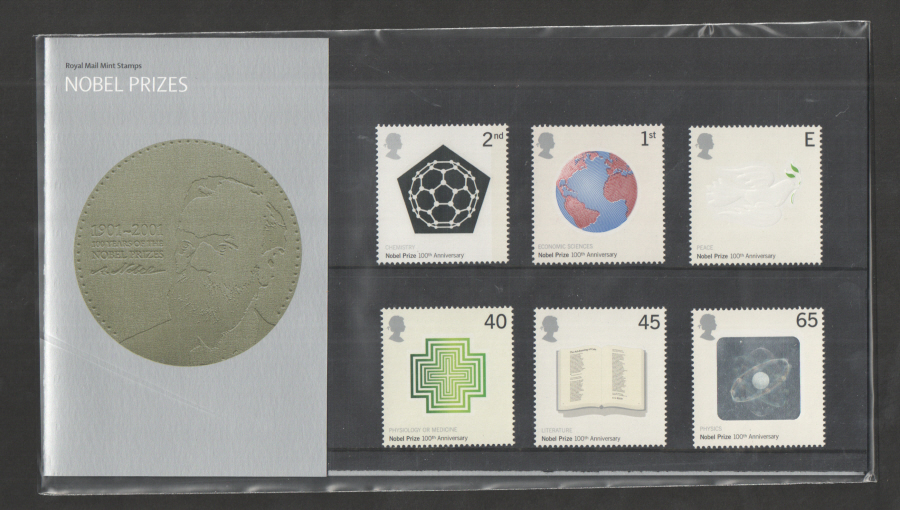 (image for) 2001 Nobel Prizes Royal Mail Presentation Pack 327