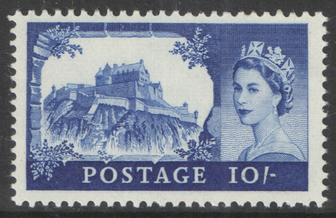 (image for) SG761 Bradbury Wilkinson 10/- Bright Ultramarine Plate 2 Block of 4 - Click Image to Close