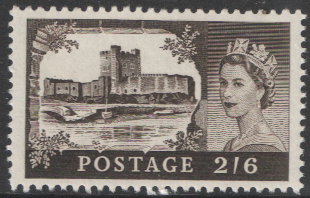 (image for) SG595a Bradbury Wilkinson 2/6 Black Brown Plate 8 Block of 4