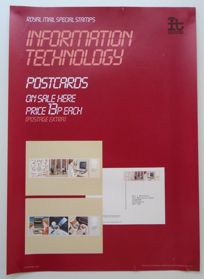 (image for) 1982 Information Technology Post Office A3 poster. PL(P)2996 7/82.