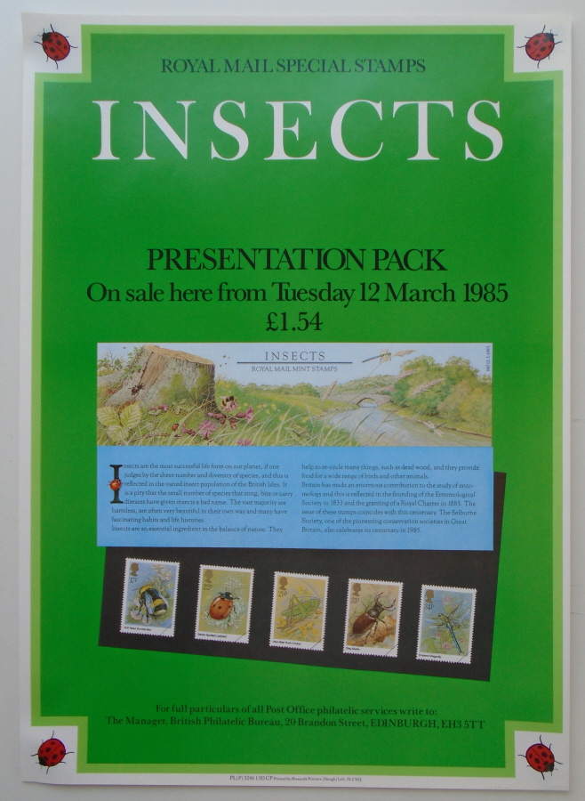 (image for) 1985 Insects Post Office A3 poster. PL(P) 3246 1/85.