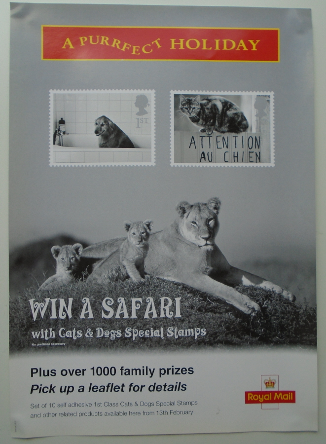 (image for) 2001 Cats & Dogs Post Office A3 poster. PM162A3.