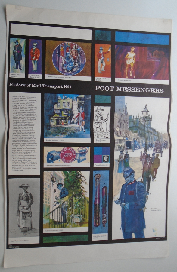 (image for) GPO History of Mail Transport No. 1 - Foot Messengers. Vintage poster SPWDC3.