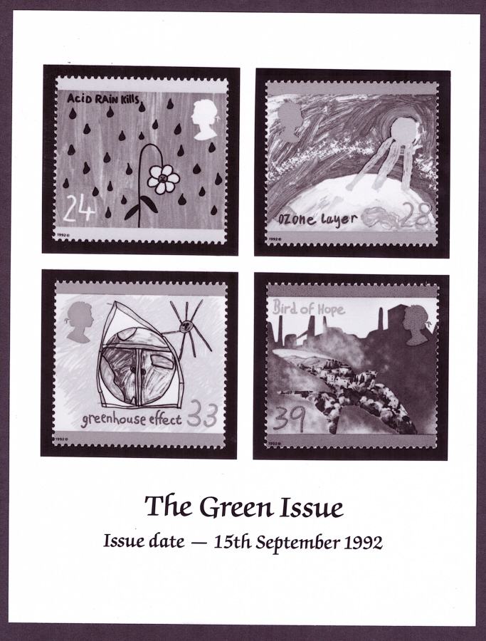 (image for) 1992 The Green Issue monochrome Royal Mail press publicity photograph. Circa 165mm x 215mm.