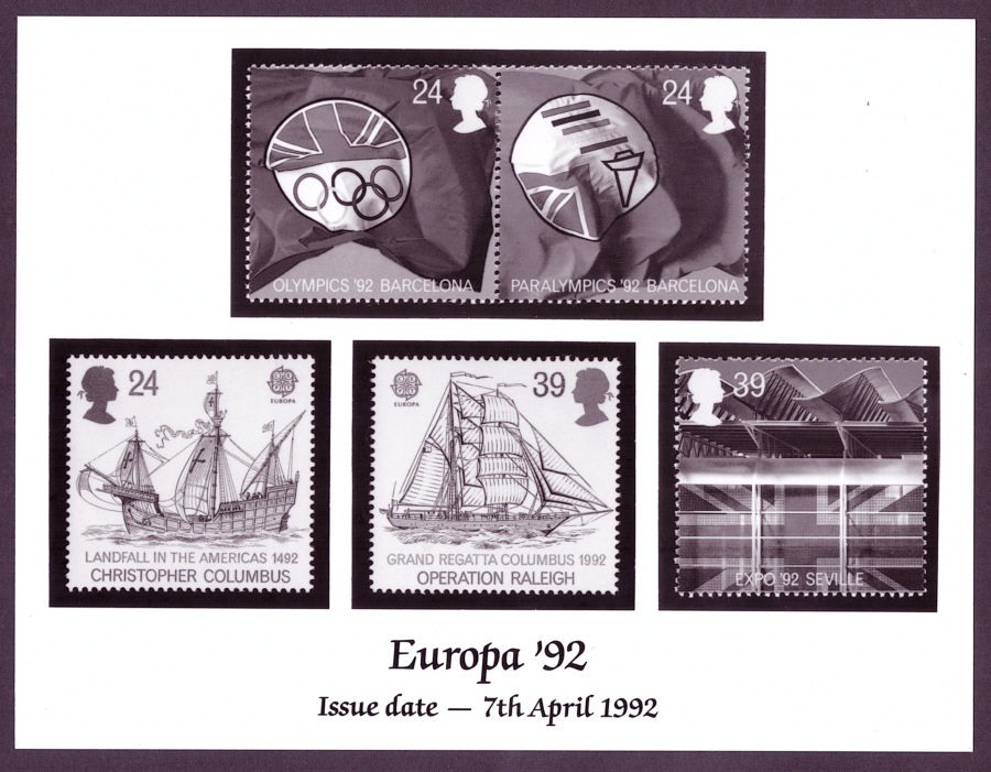 (image for) 1992 Europa '92 monochrome Royal Mail press publicity photograph. Circa 215mm x 165mm.
