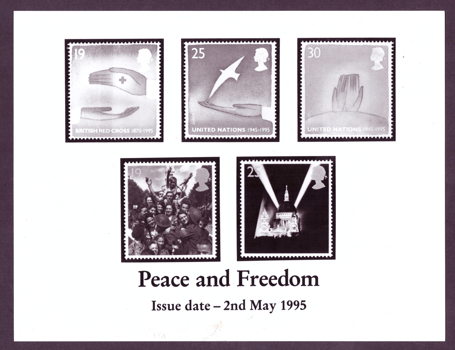 (image for) 1995 Peace And Freedom monochrome Royal Mail press publicity photograph. Circa 215mm x 165mm.