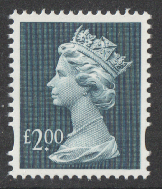 (image for) 1999 £2 Deep Grey Blue Cyl 1 (8) No Dot Enschede Machin Cylinder Block
