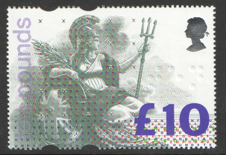 1993 £10 Britannia High Value Plate 1A Block of 4