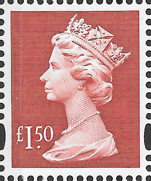 (image for) 1999 £1.50 Terracotta Enschede 1 (8) no dot Machin Cylinder Block