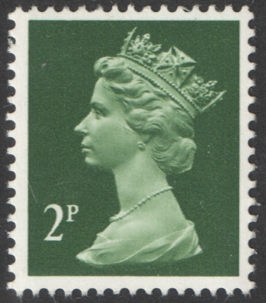 (image for) 1988 2p Dark Green ACP(S)/ DEX Cyl Q1 Q1 Perf I Machin Cylinder Block