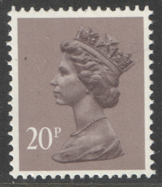 (image for) 1986 20p Purplish Grey Plate Q10 Q10 Perf L(P) ACP/PVAD Litho Decimal Machin Block of 6