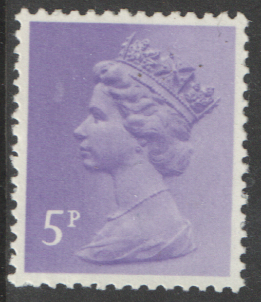 (image for) 1981 5p Greyish Violet PCP(H) / PVAl Cyl Q5 Row 20 Machin Cylinder Block