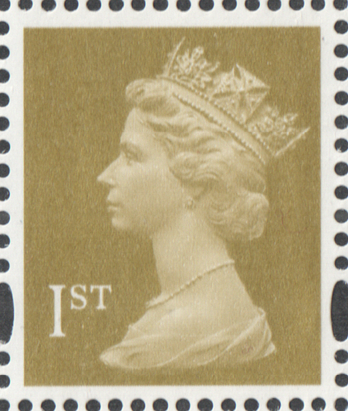(image for) 1997 1st Class Gold Walsall Cylinder W1 W1 (W1) block of 6