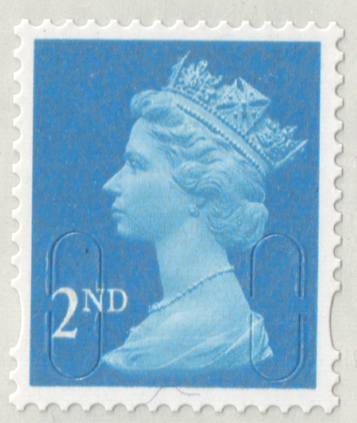 (image for) 2009 2nd Class Light Blue De La Rue No Date Code Cylinder D1 C1R1 block of 6