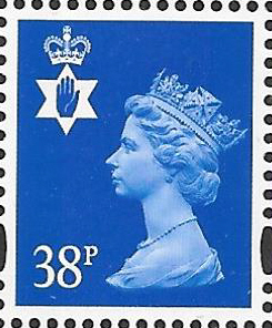 (image for) 1999 Northern Ireland 38p Ultramarine Cyl W1 (W2) Machin Cylinder Block
