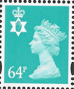 (image for) 1999 Northern Ireland 64p Sea Green Cyl W1 (W2) Machin Cylinder Block