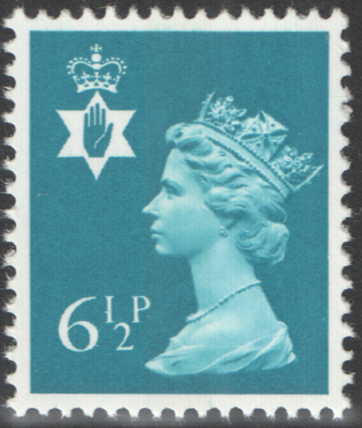 (image for) 1976 Northern Ireland 6.5p Cerulean Blue FCP(H)/DEX Cylinder 1 (18) no dot block of 6