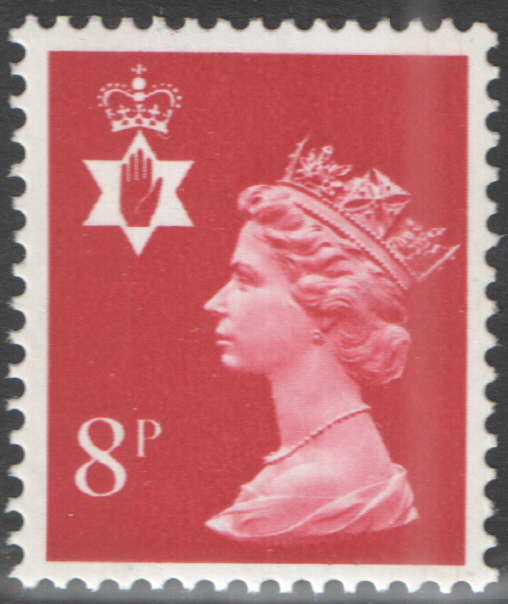 (image for) 1974 Northern Ireland 8p Red FCP(H)/DEX Cylinder 1 (22) no dot block of 6