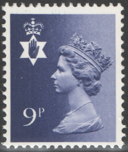 (image for) 1978 Northern Ireland 9p Bluish Violet FCP(H)/DEX Cylinder 1 (30) dot block of 6 - Click Image to Close