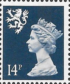 (image for) 1988 Scotland 14p Dark Blue FCP(C)/PVAl Cyl Q3 Q3 cylinder block