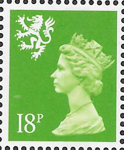 (image for) 1991 Scotland 18p Light Green FCP(C)/PVAl Cyl Q1 Q1 cylinder block - Click Image to Close