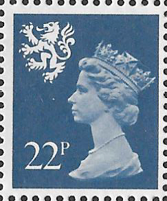 (image for) 1981 Scotland 22p Deep Blue PCP(H)/DEX Cyl 4A 1B dot cylinder block