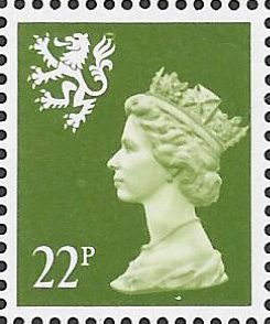 (image for) 1984 Scotland 22p Moss Green ACP(H)/DEX Cyl 1A 1B dot cylinder block - Click Image to Close