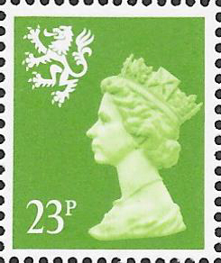 (image for) 1988 Scotland 23p Light Green ACP(S)/DEX Cyl Q1 Q1 cylinder block - Click Image to Close