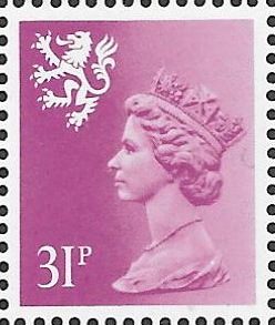 (image for) 1986 Scotland 31p Lilac ACP(H)/DEX Cyl Q1 Q1 cylinder block