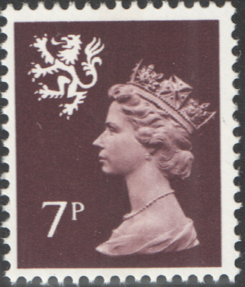 (image for) 1978 Scotland 7p Red Brown FCP(H)/DEX Cyl 1(31) dot cylinder block