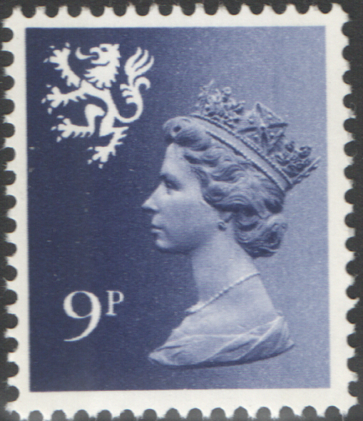 (image for) 1978 Scotland 9p Bluish Violet FCP(H)/DEX Cyl 1(30) dot cylinder block - Click Image to Close