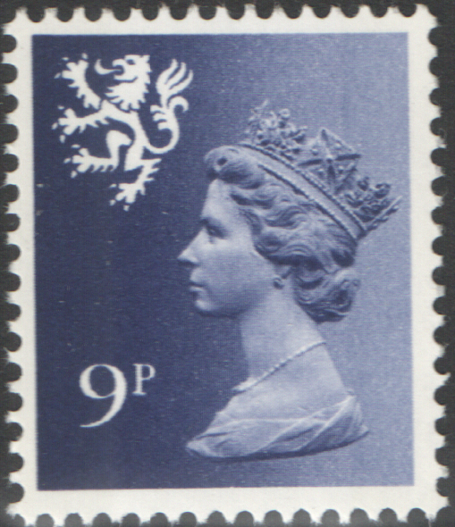 (image for) 1978 Scotland 9p Bluish Violet FCP(H)/DEX Cyl 1(21) dot cylinder block