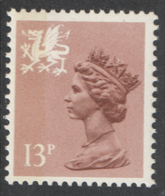 (image for) 1984 Wales 13p Light Brown FCP(H)/DEX Cyl Q3 Q3 cylinder block