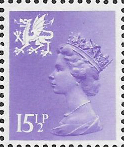 (image for) 1982 Wales 15.5p Light Violet PCP(H)/DEX Cyl Q3 row 1 cylinder block