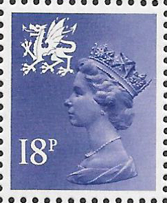 (image for) 1981 Wales 18p Bluish Violet PCP(H)/PVAl Cyl Q2 Q2 row 1 cylinder block
