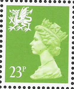 (image for) 1988 Wales 23p Light Green ACP(S)/DEX Cyl Q1 Q1 cylinder block - Click Image to Close
