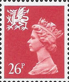 (image for) 1987 Wales 26p Red ACP(H)/DEX Cyl Q1 cylinder block