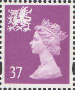 (image for) 1996 Wales 37p Amethyst OFNP(C)/PVAl Cyl W1 cylinder block