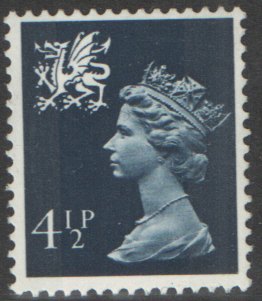 (image for) 1974 Wales 4.5p Bluish Grey FCP(H)/DEX Cyl 1(17) dot cylinder block - Click Image to Close