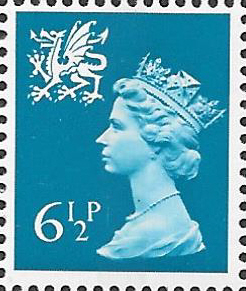 (image for) 1976 Wales 6.5p Cerulean Blue FCP(H)/DEX Cyl 1(18) dot cylinder block