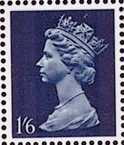 (image for) 1968 1/6 Garter Blue (Turquoise Omitted) Cylinder 3A PVA Pre-Decimal Machin Block of 6