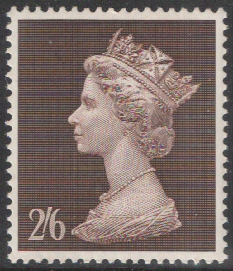 (image for) 1969 2/6 Peat Brown Plate 3 Pre-Decimal Machin Block of 4