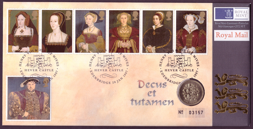 (image for) RMC10 1997 Henry VIII £1 coin PNC commemorative cover