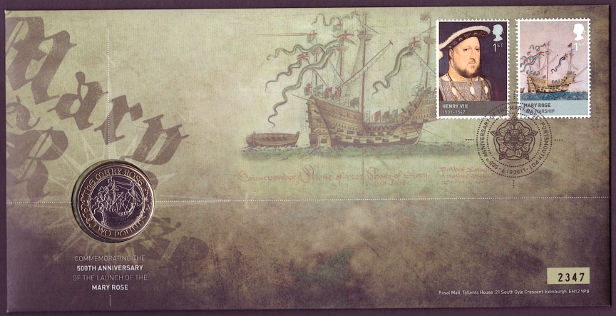 (image for) RMC106 2011 Mary Rose 500th Anniversary £2 coin PNC commemorative cover - Click Image to Close