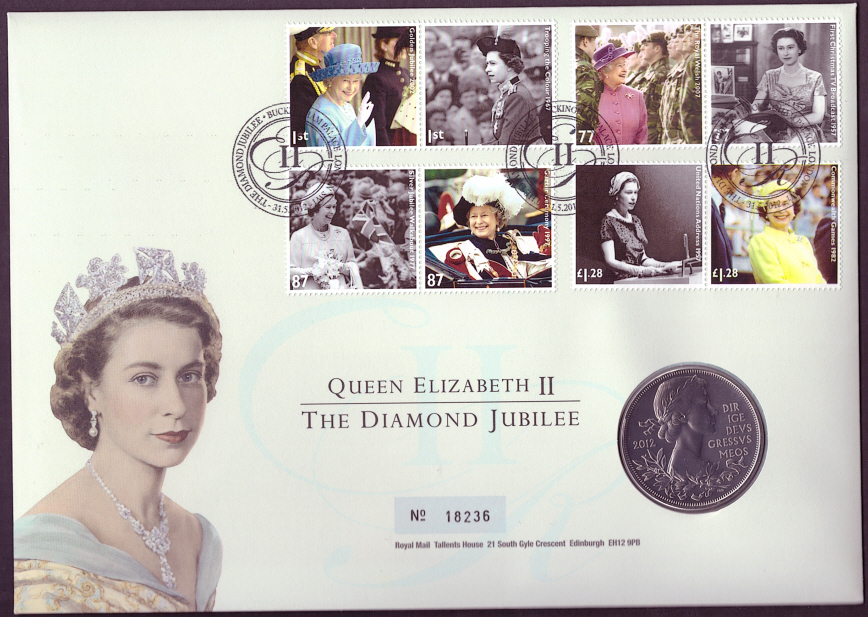 (image for) RMC121 2012 Diamond Jubilee £5 coin PNC first day cover - Click Image to Close