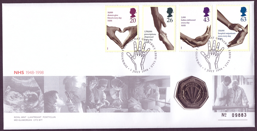 (image for) RMC15 1998 NHS 50th Anniversary 50p coin PNC commemorative cover