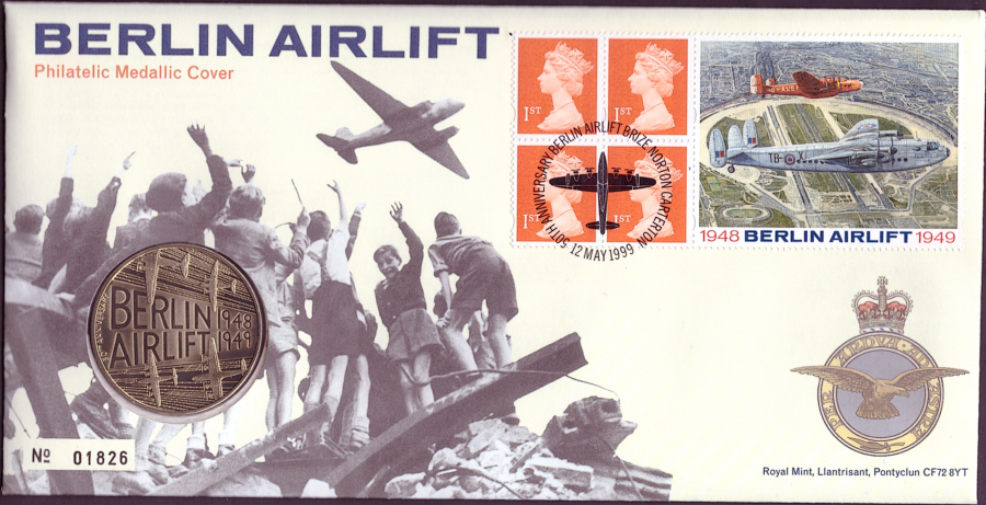 (image for) RMC18 1999 Berlin Airlift 50th Anniversary PNC commemorative medal cover