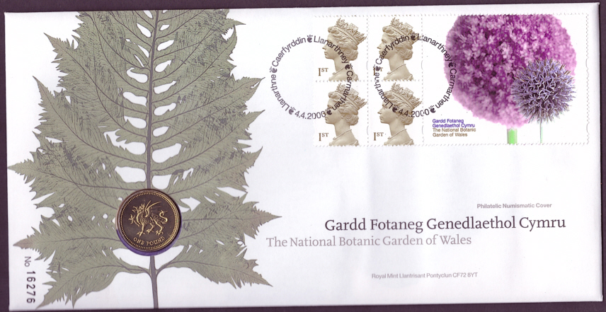 (image for) RMC22 2000 National Botanic Garden of Wales £1 coin PNC first day cover